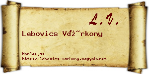 Lebovics Várkony névjegykártya